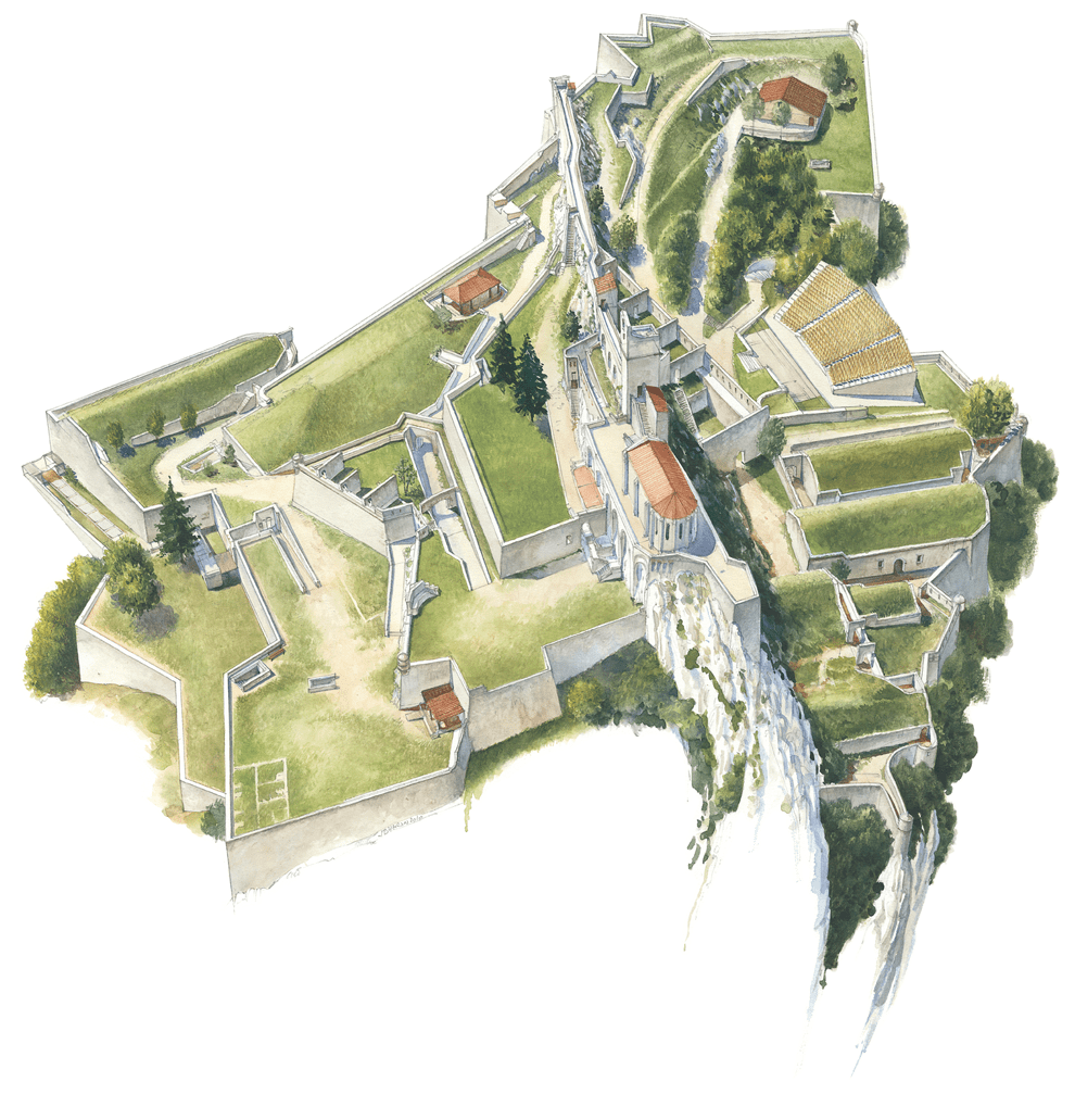 Illustration de la Citadelle de Sisteron par Jean Benoit Héron